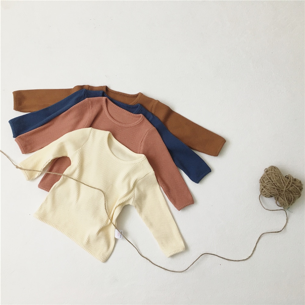 Toddler 2019 Hot Sale Children Clothes For Boys Girls Ribbed Set With Full Sleeve Kids Soft Autumn Winter Cloth Baby Pants 2 Pcs (2)